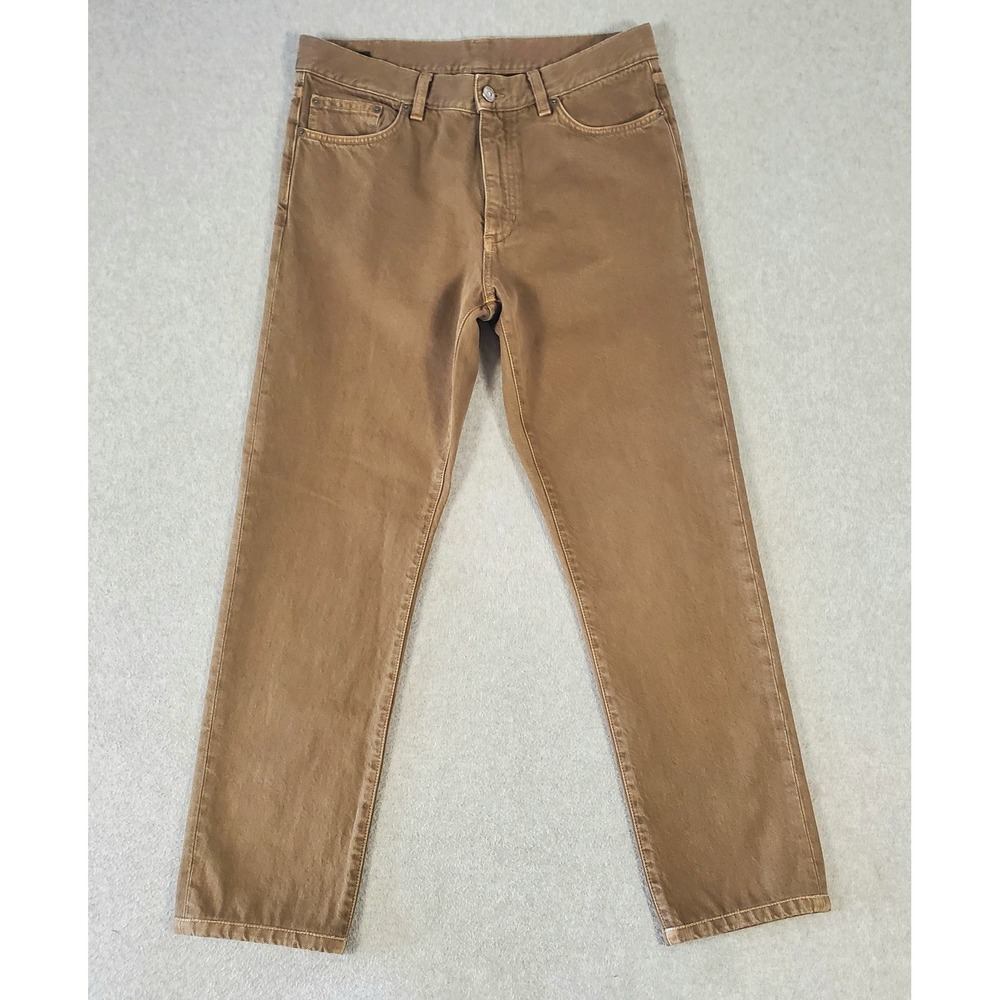 Ermenegildo Zegna Roccia Slim Fit Jeans Brown Cotton Mens 33X28 Tapered Leg